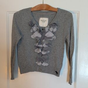 Abercrombie & Fitch Gray Floral Petal-Detail Cardigan